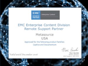 MetaSource Recognized as an EMC Remote Support Partner